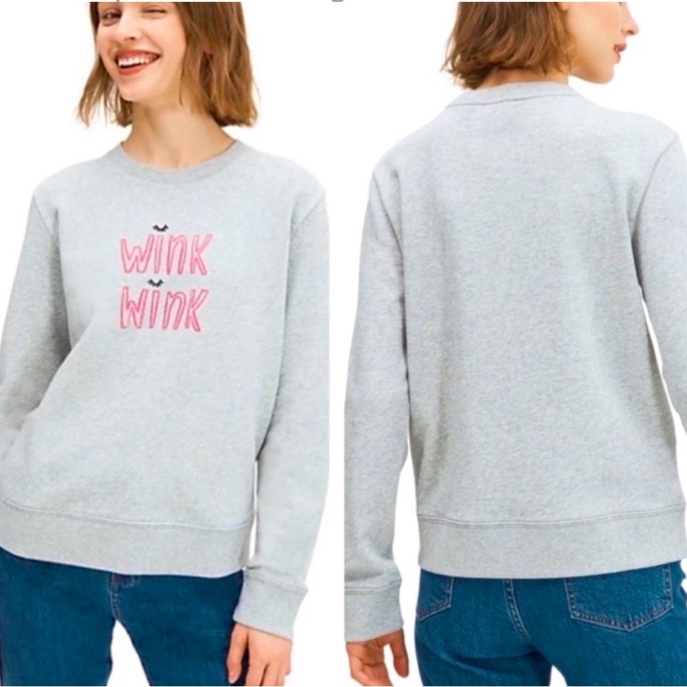 COPY - Kate Spade Gray “Wink Wink” Sweatshirt Medium